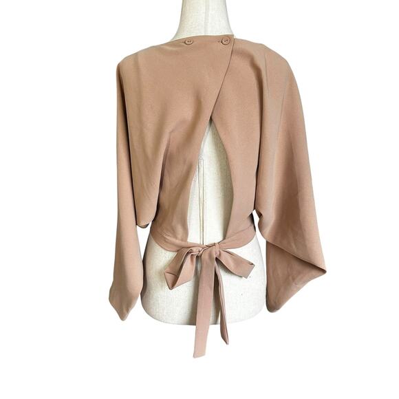 Windsor Pinkish Brown Open Back Tie Bow Blouse Women's Size Medium | 36-34 - Picture 2 of 6